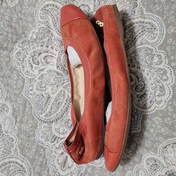 Cole Haan Elbridge Red Suede Comfort Flats Leather Cap Toe Women's 8.5 - Picture 4 of 5